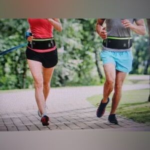 Moolla reflective running belt‎ bag waterproof black yellow OSFA unisex